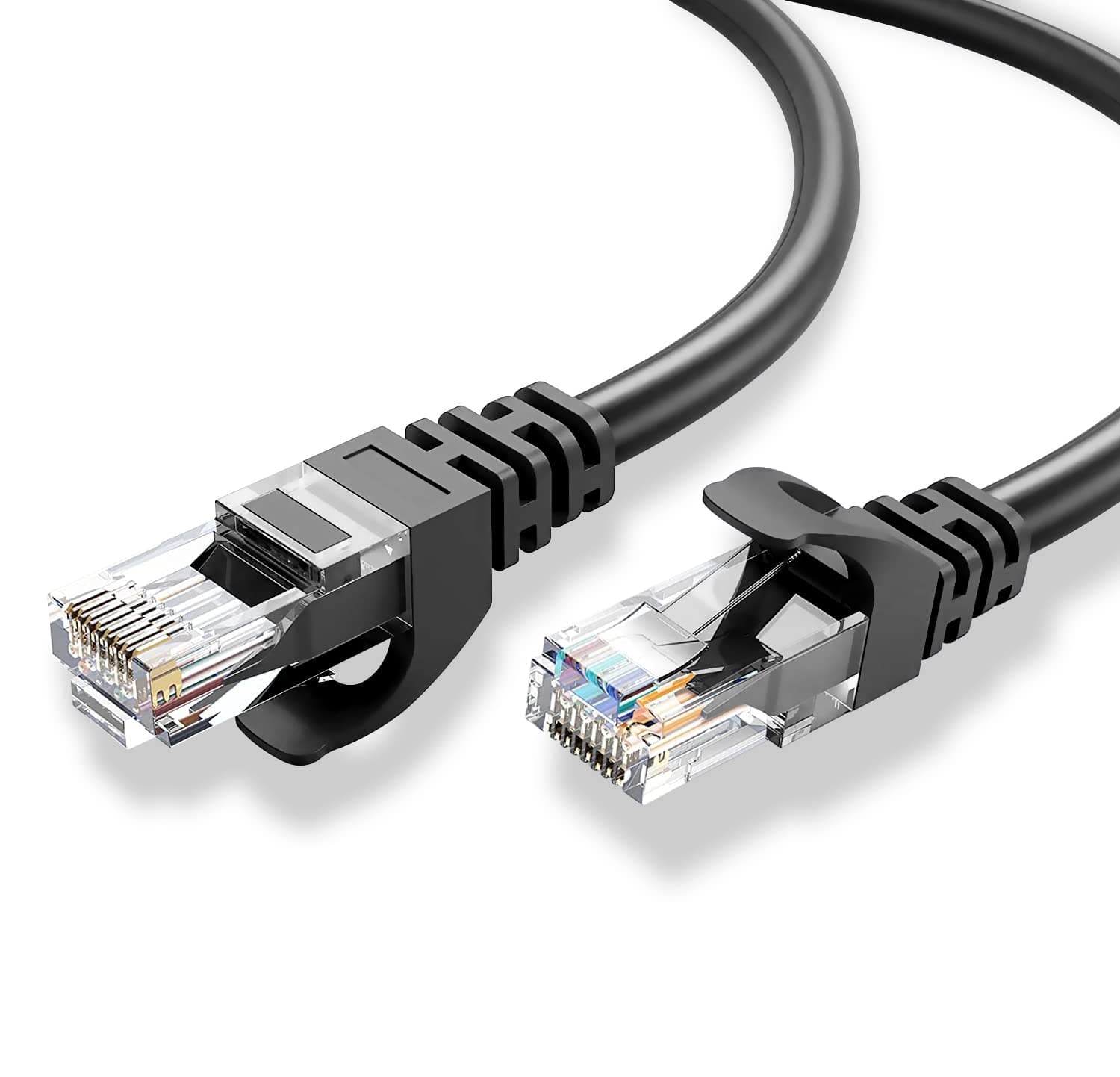 MAXLIN CABLE Cat6 Ethernet Cable for Gaming Black 50ft LAN Network Patch Cord Wire - High Speed Internet Cable, RJ45, 24AWG, 500MHz Connectors for Router Modem, Compatible with PS3 PS4 PS5