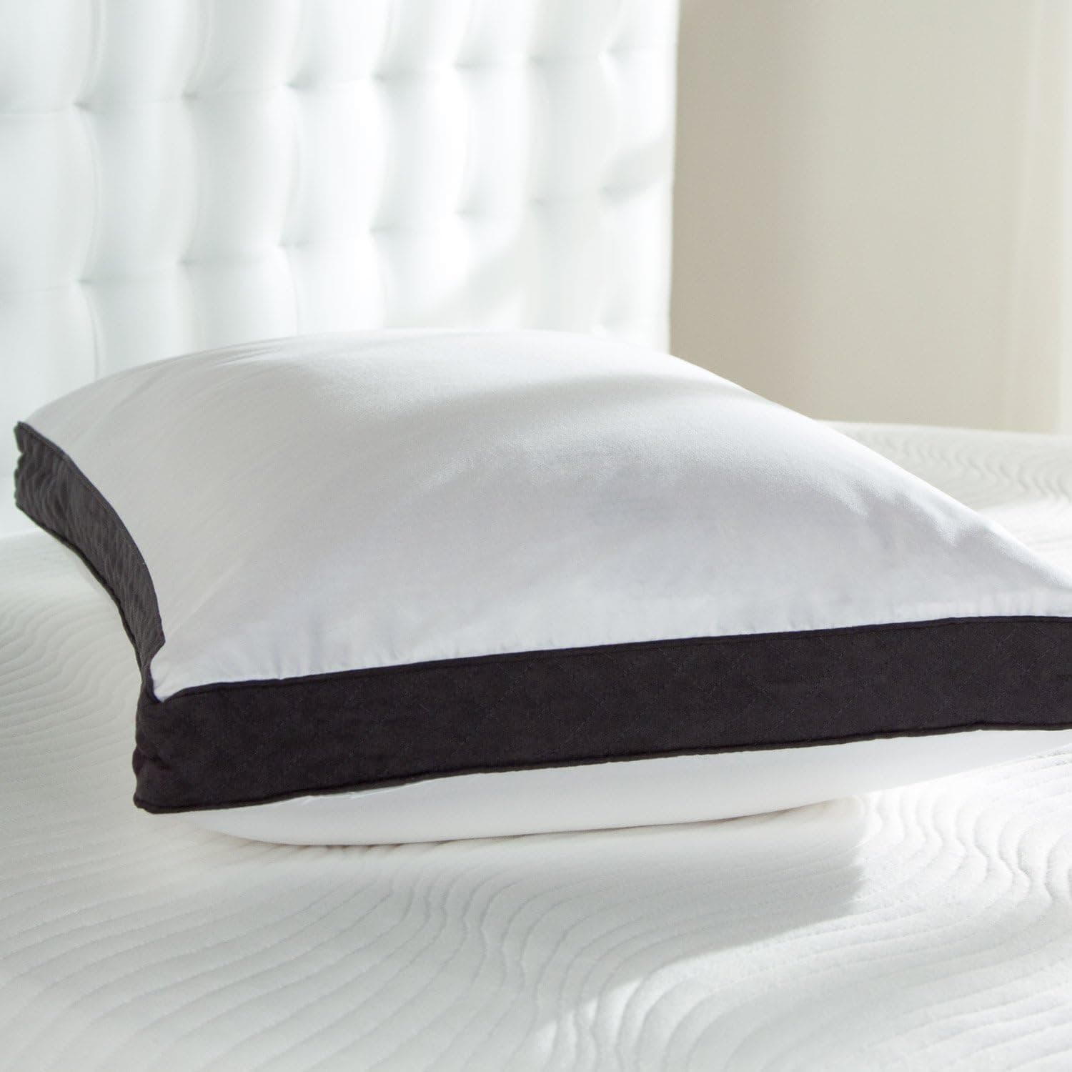 Sealy Optimum Cool Touch 2 Inch Gusset Pillow - Memory Gel Down Alternative - Hypoallergenic (Jumbo)