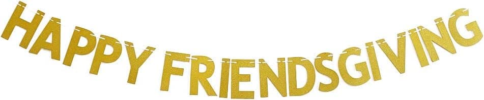 MAGQOO Happy Friendsgiving Banner Sign Thanksgiving Friends Party Banner Decor Seasonal Fall Home Decor