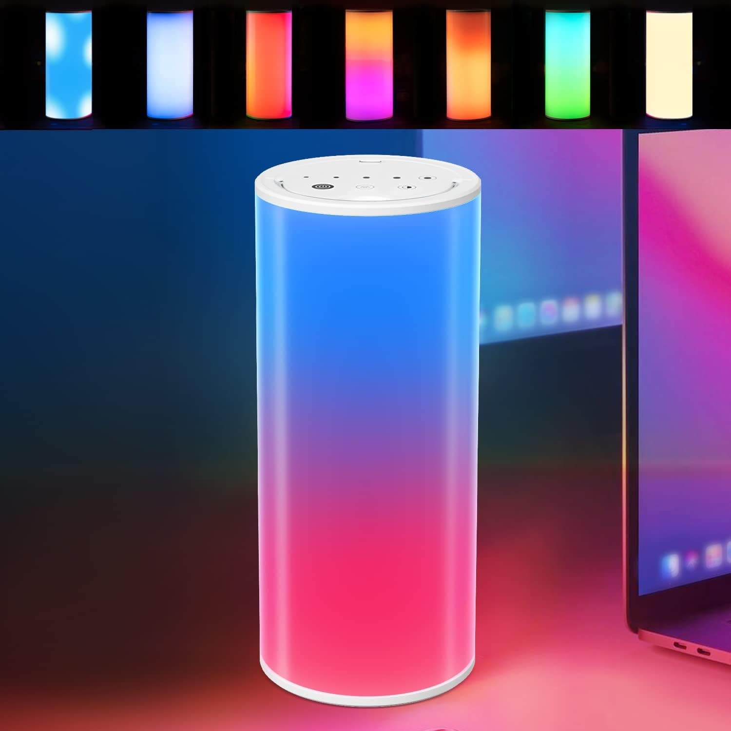 ENTOVE Lamps for Bedroom, RGB Desk Lamp, Bedside Lamp with Multi Scene Modes, Rechargeable Portable Touch Control Dimmable RGB Lamp for Teen Girls, Baby, Living Room