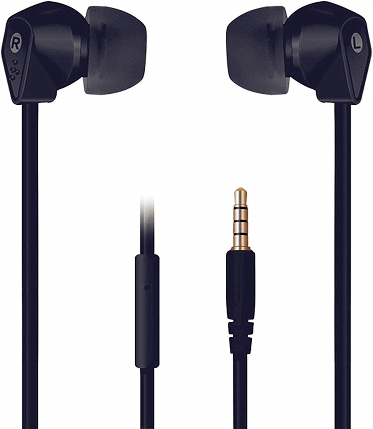 Wired Earbuds, ULDUM Stereo Noise Cancelling HiFi Super Bass Sweatproof In-ear Dual Driver Earbuds with Built-in Microphone for Music Players - Black