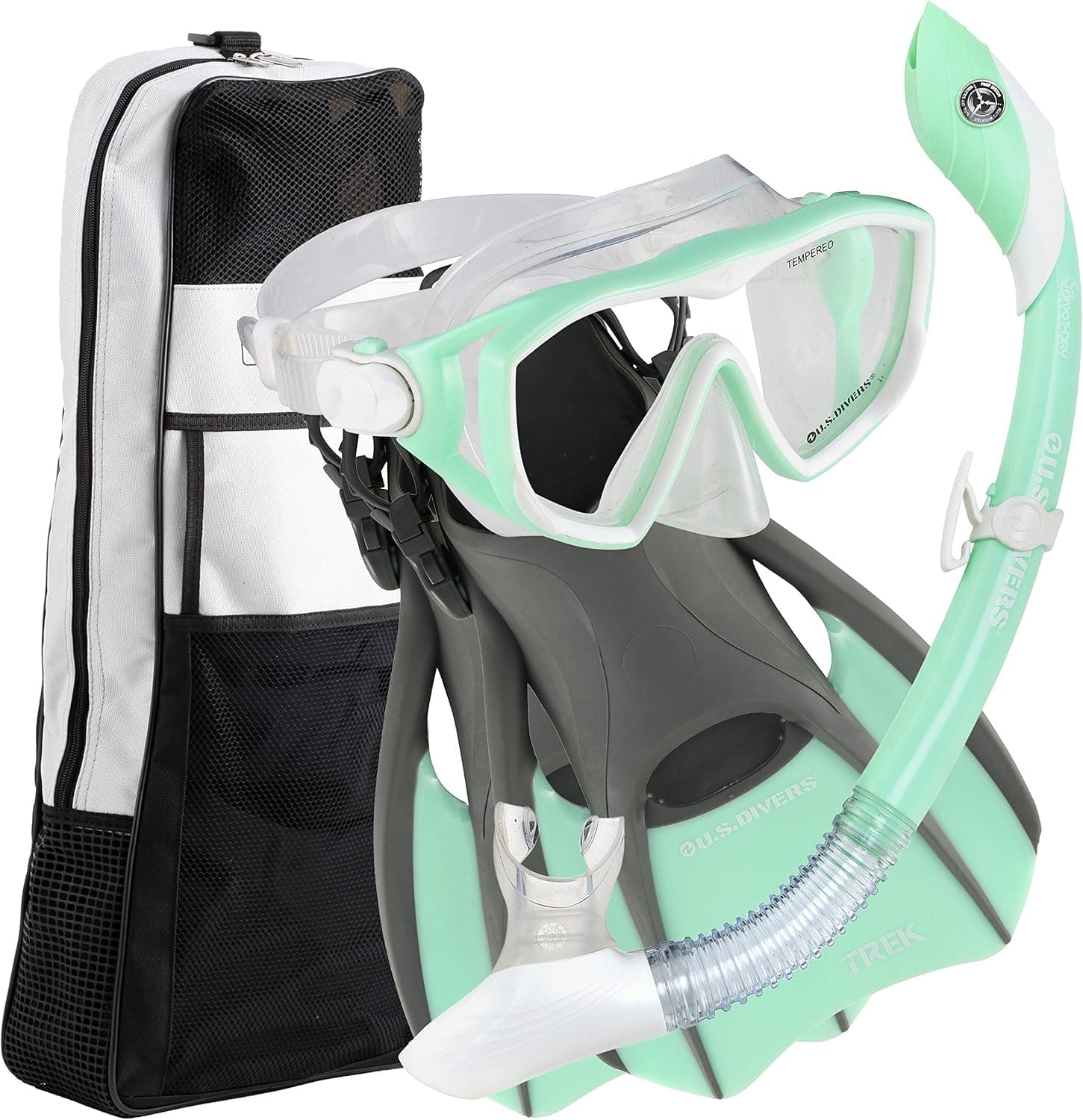 U.S. Divers Diva 1 Lx/Island Dry Lx/Trek/Travel Bag Mint Green Medium; Now with New and Improved Snorkel Clip