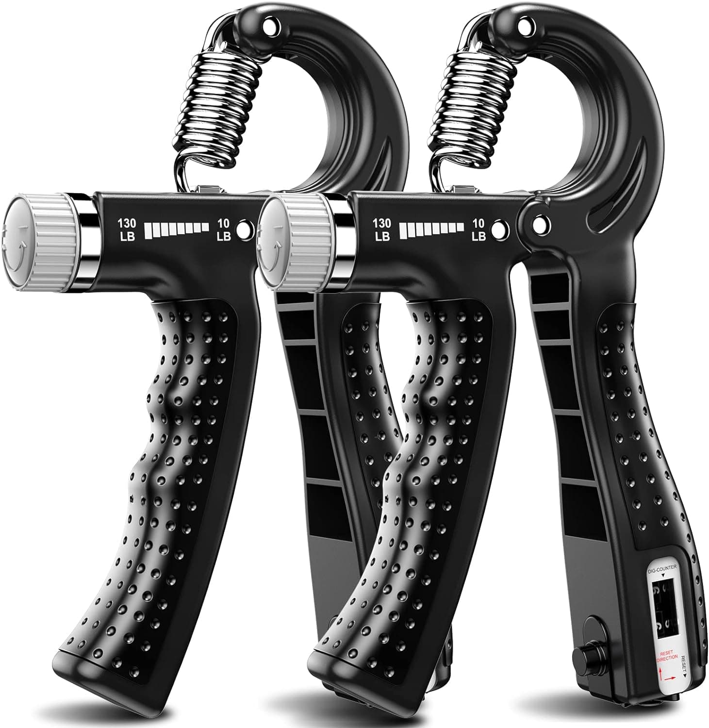 KDG Hand Grip Strengthener 2 Pack Adjustable Resistance 10-130 lbs Forearm Exerciser，Grip Strength Trainer for Muscle Building and Injury Recovery for Athletes…