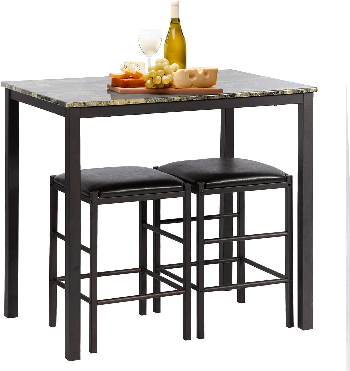 Dining Kitchen Table Dining Set Marble Rectangular Breakfast Wood Dining Room Table Set Table and Chair for 2