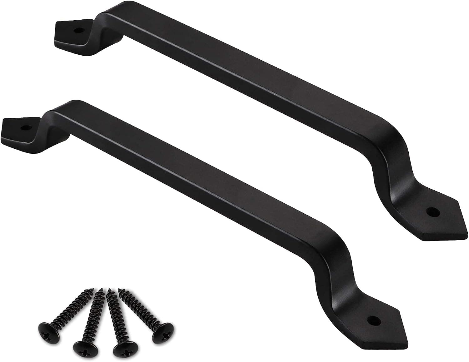 MIGOSEN 11'' Black Barn Door Handles- Sliding Door Hardware,Gate Handle, Garage Door Handles,Barn Door Pull Handle,Pull Handle for Sliding Barn Door Gate Cabinet Closet Drawer Garage Shed（2 Pcs）