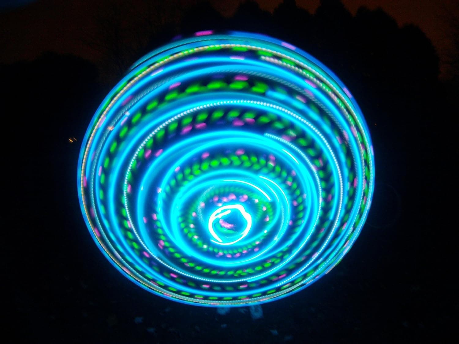 36" - 24 Strobing/Color Changing/Solid Color LED Hula Hoop - Vibrant Aurora