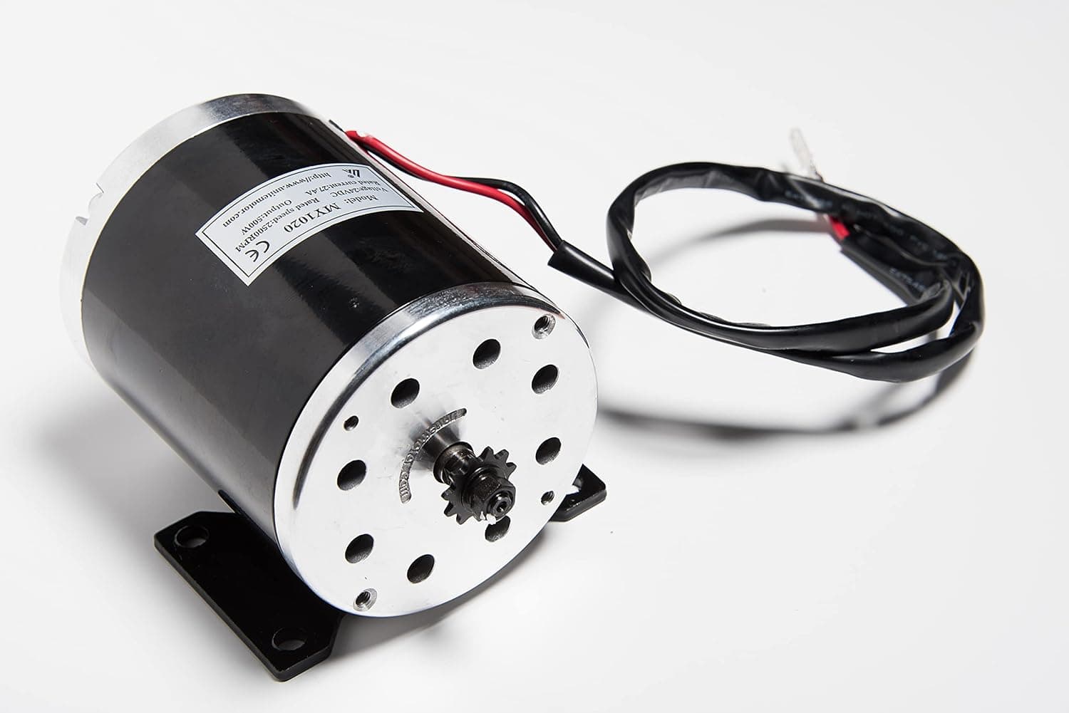 MY1020 500W 24V Electric Motor with Bottom Base Volt DC Watt 27.4 Amp for Scooter Bike Go-Kart Mini Bike Replace MY1020 Reversible w 11 Teeth Sprocket #25 Chain by Alfa Wheels (500W 24V, Bottom Base)