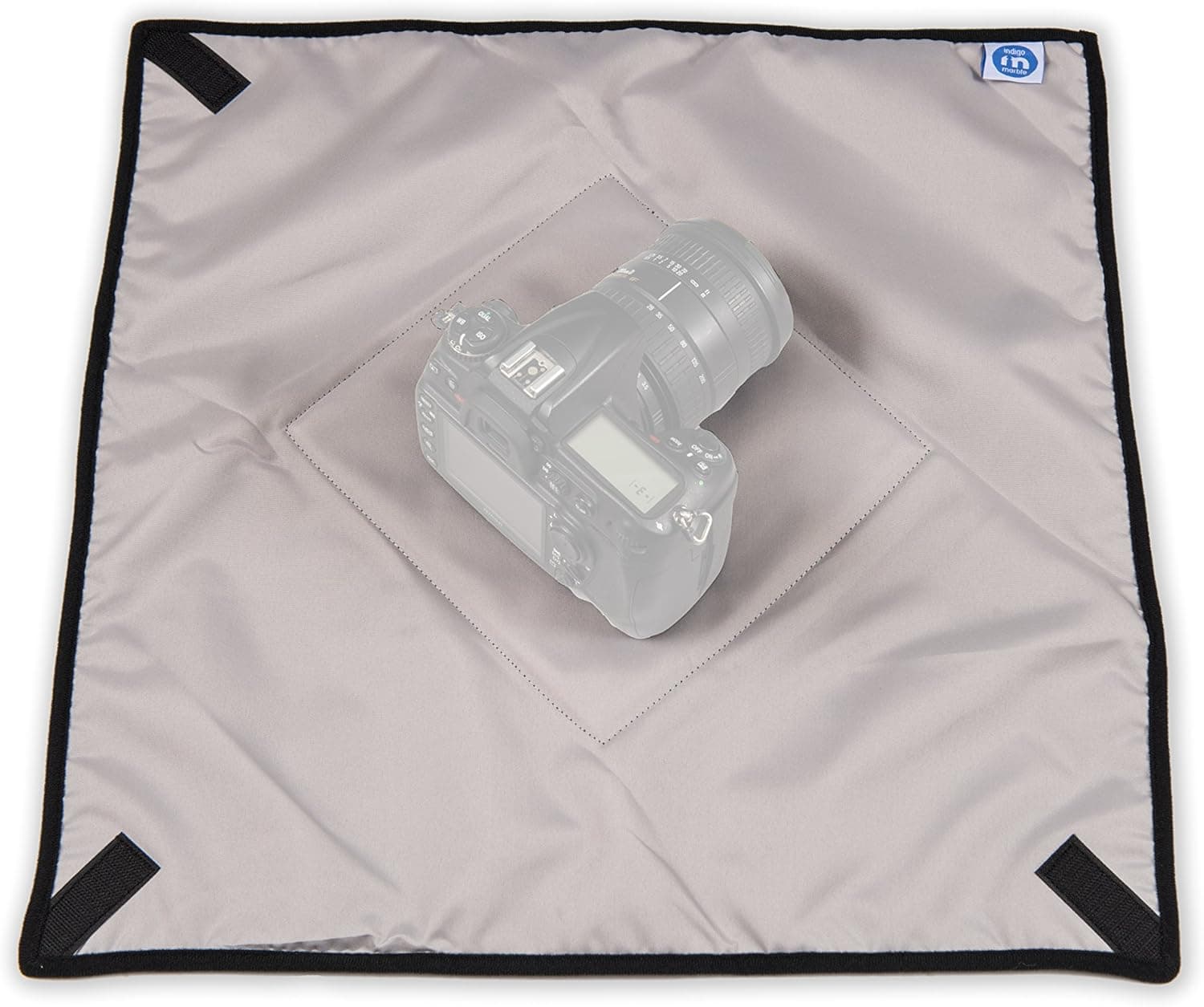Camera Wrap from Indigo Marble - Cover & Safeguard Equipment When Travelling - Provides Durable & Adjustable Padded Protection in All Bags & Backpacks - 19" Square with Strong External Velcro Pocket