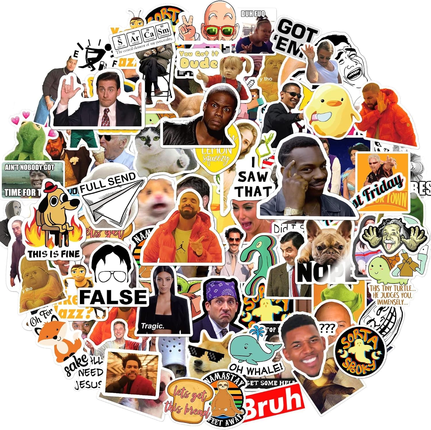 220PCS Funny Meme Sticker Pack, Vinyl Waterproof Stickers for Laptop, Phones, macs, Water Bottles, Computer, Bumpers. Hilarious DIY Decals (220)
