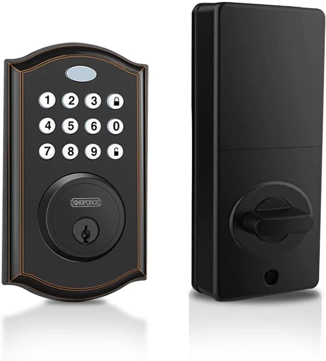 Keyless Entry Door Lock, Digital Smart Lock with Keypads, Auto Lock, 50 User Codes, IP54 Waterproof, Easy to Install, Ideal Electronic Deadbolt for Front Door, Garage Door, Home Use, Apartment