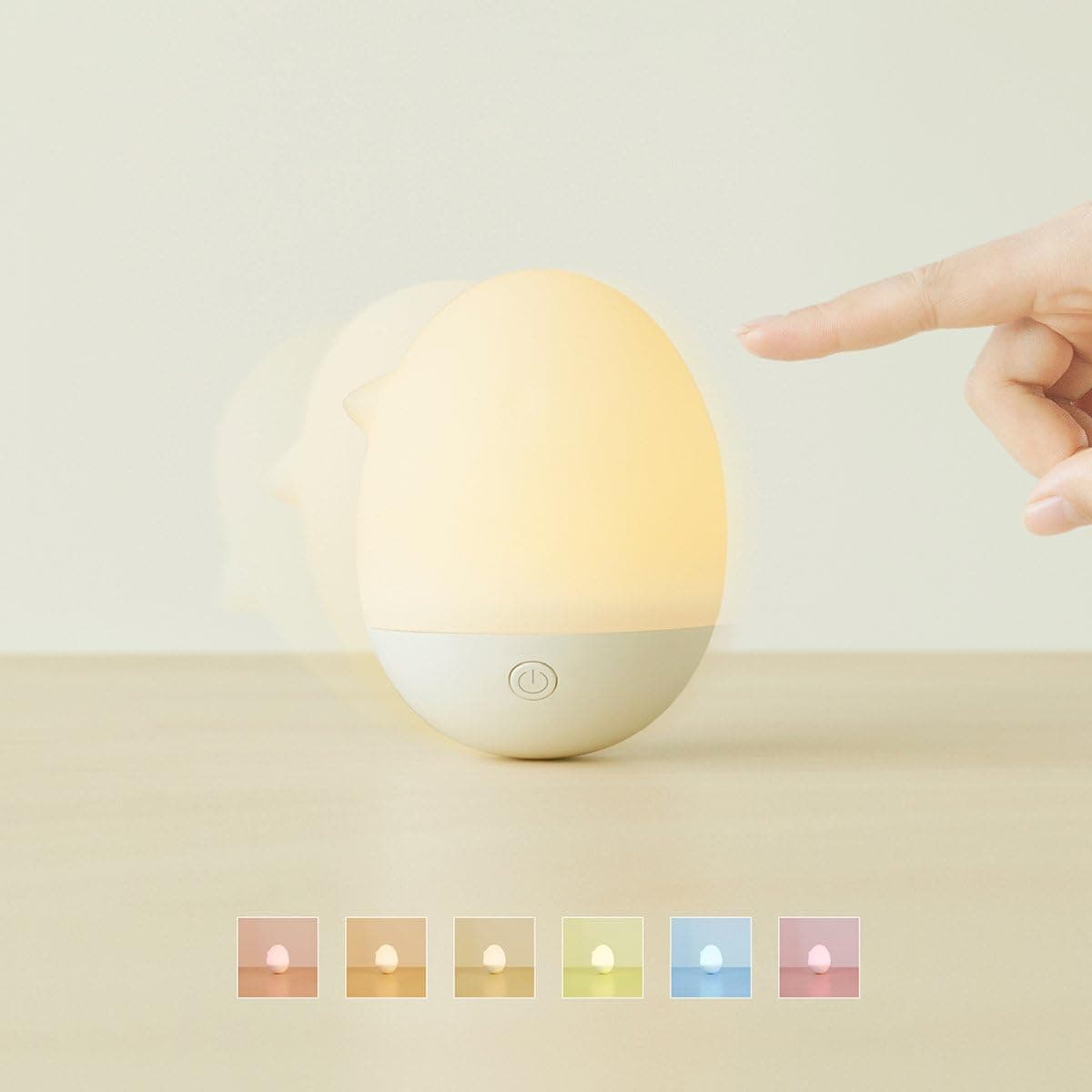 Emoi Night Lights for Kids，Egg Never Fall and Swinging Touch Lamp,6 Colors Mini Lamp and Gifts for Girls and Boys