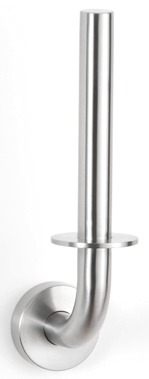 Bobrick 541 304 Stainless Steel Cubicle Collection Spare Toilet Roll Holder, Satin Finish, 8" Overall Height