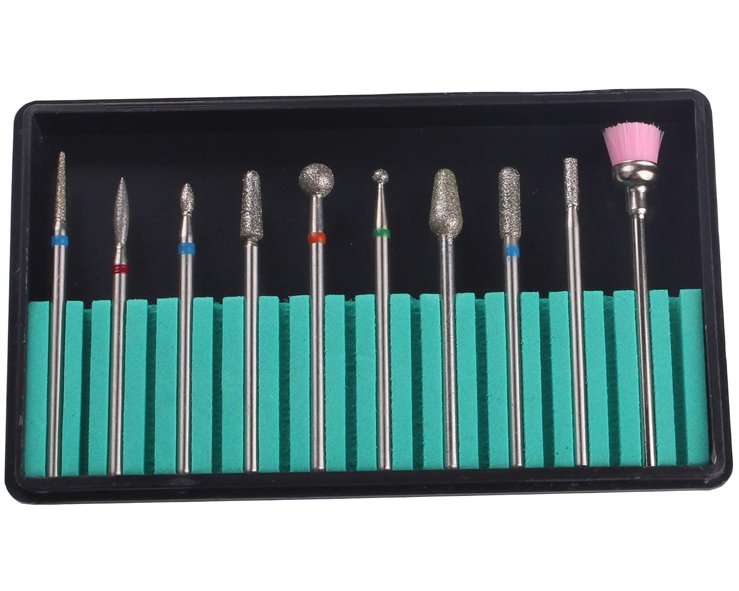 MZCMSL 10pcs Russian Cuticle Drill Bits,Safety Diamond Nail Bit,3/32 Shank efile Cuticle Bit Set with Case