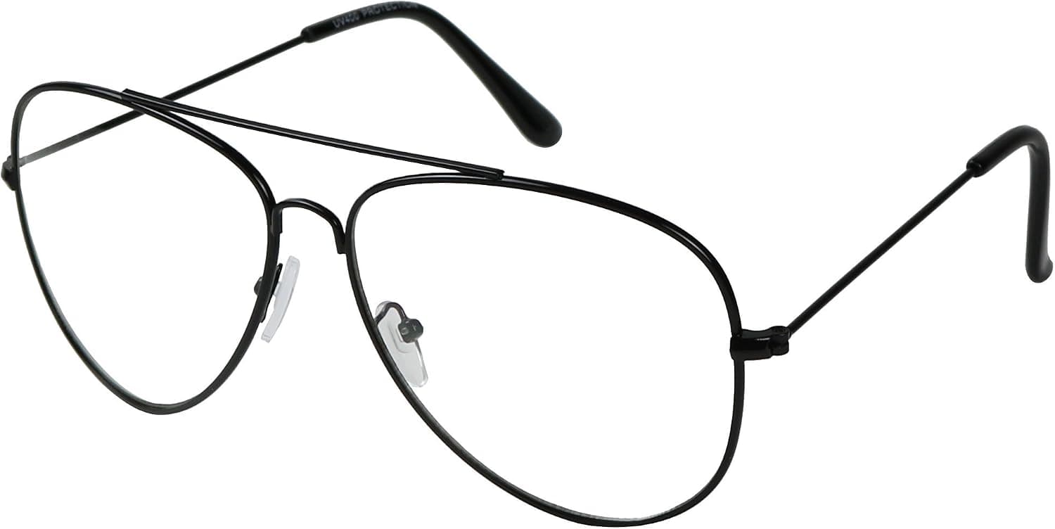 ShadyVEU Oversized Teardrop Classic Pilot Clear Lens Metal Frame Men Women Eye Glasses