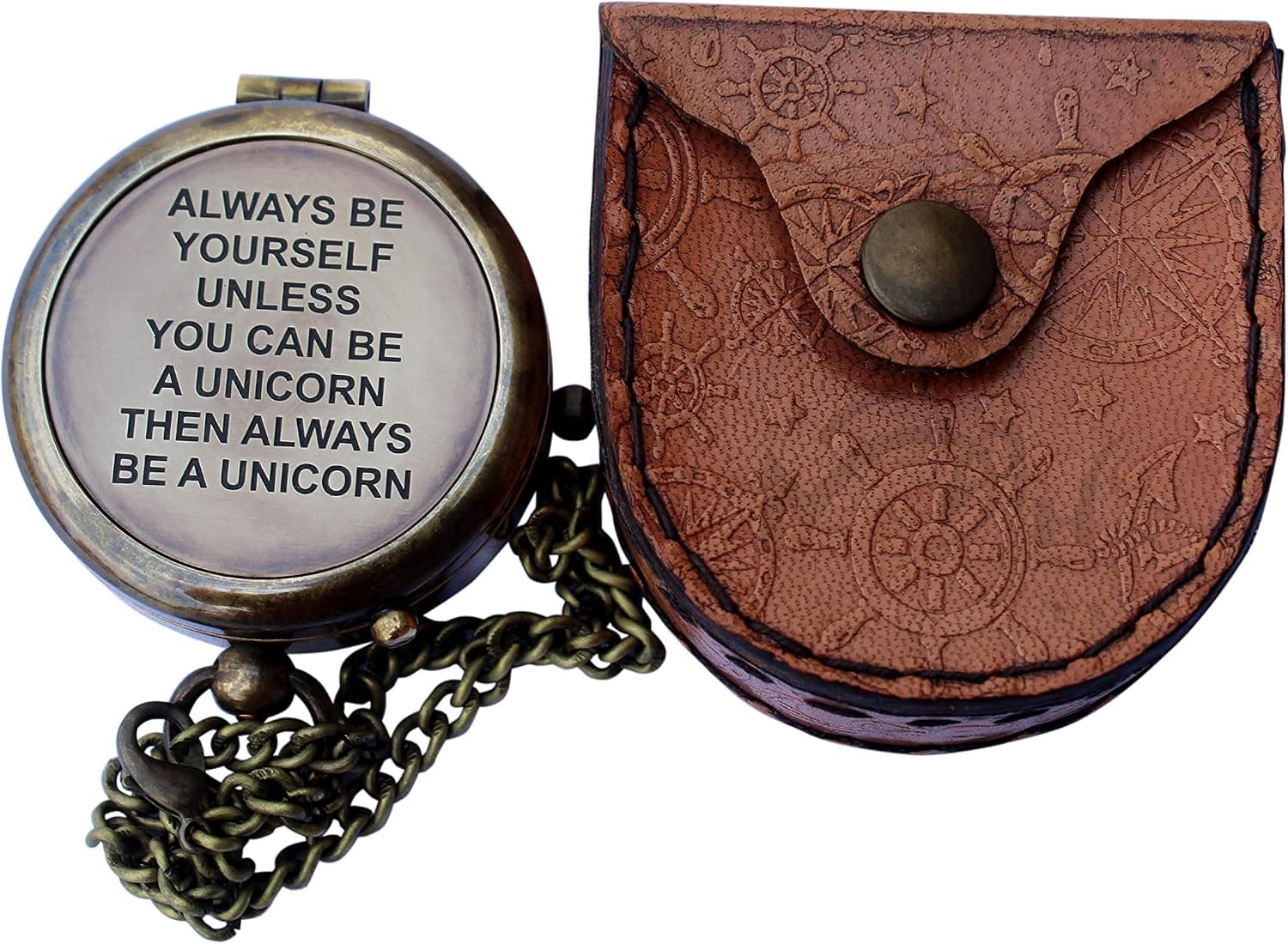 MARINE ART HANDICRAFTS “ Always Be Yourself ”, Camping Compass Engraved with Gift Compass. C-3137
