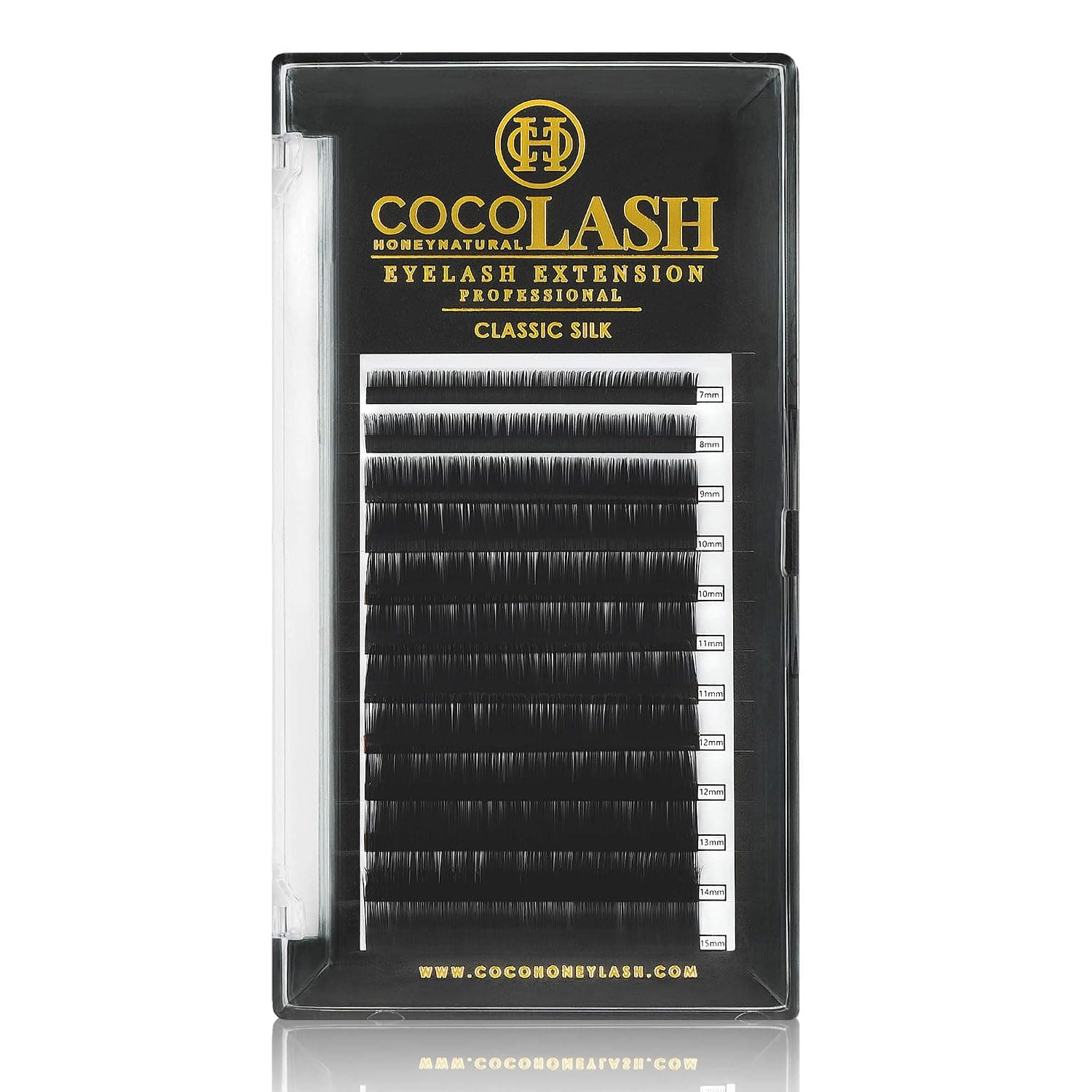 COCO Honey Lash Eyelash Extensions, Classic C Curl [0.25mm], Faux Mink Individual Lash Extensions (Length: 8mm / 9mm / 10mm / 11mm / 12mm / 13mm / Mix) (Mix (7-15mm))