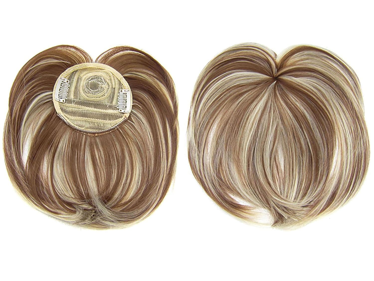 Faringoto Hair Clip in Bangs for Women Hair Toppers for Women Silky Clip-On Hair Topper Wig
