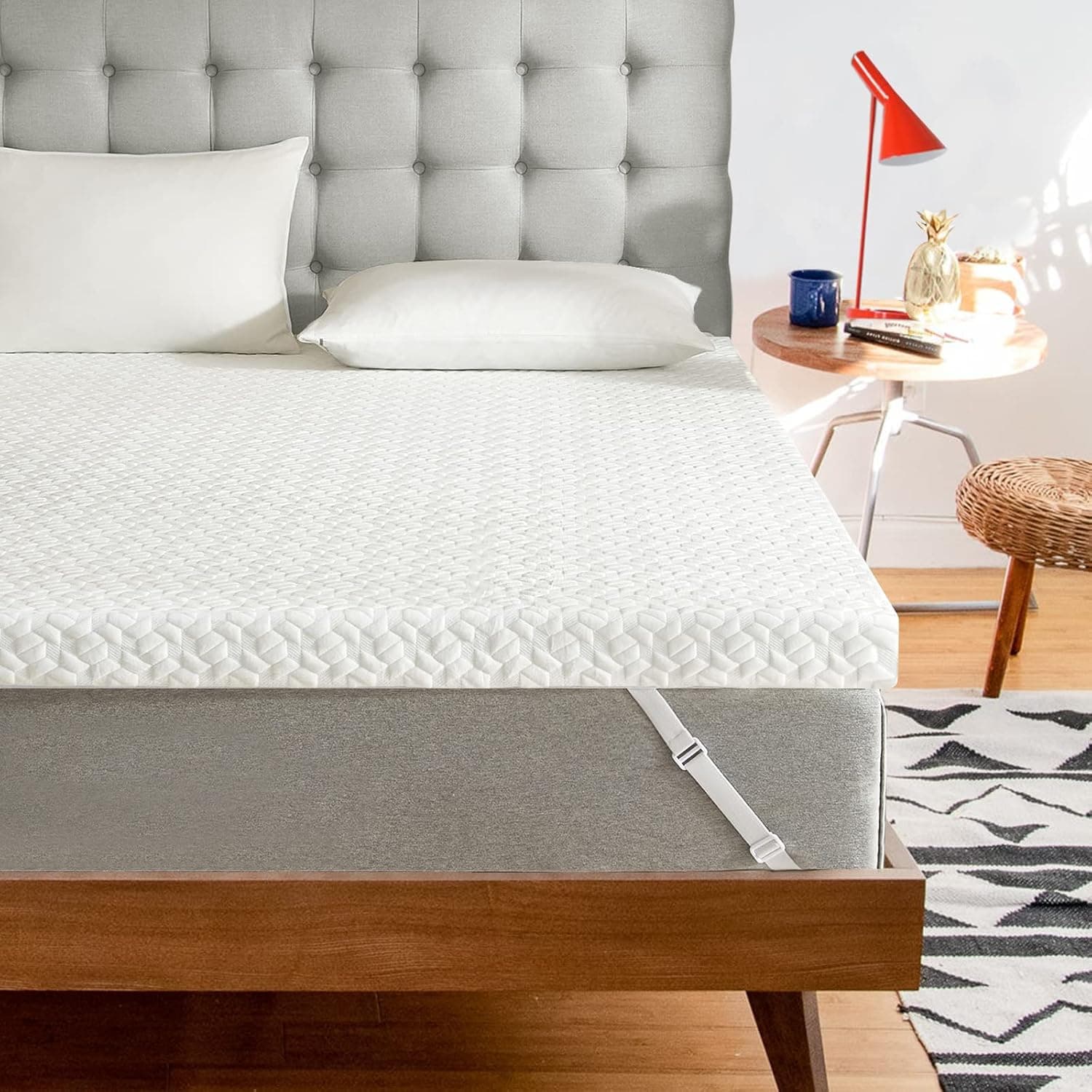 Fiberluxury 3 Inch Gel Infused Memory Foam Mattress Topper Twin XL Size, High Density Cooling Ventilated Design Memory Foam Bed Toppers-Ultra Plush Mattress Toppers with Bamboo Cover