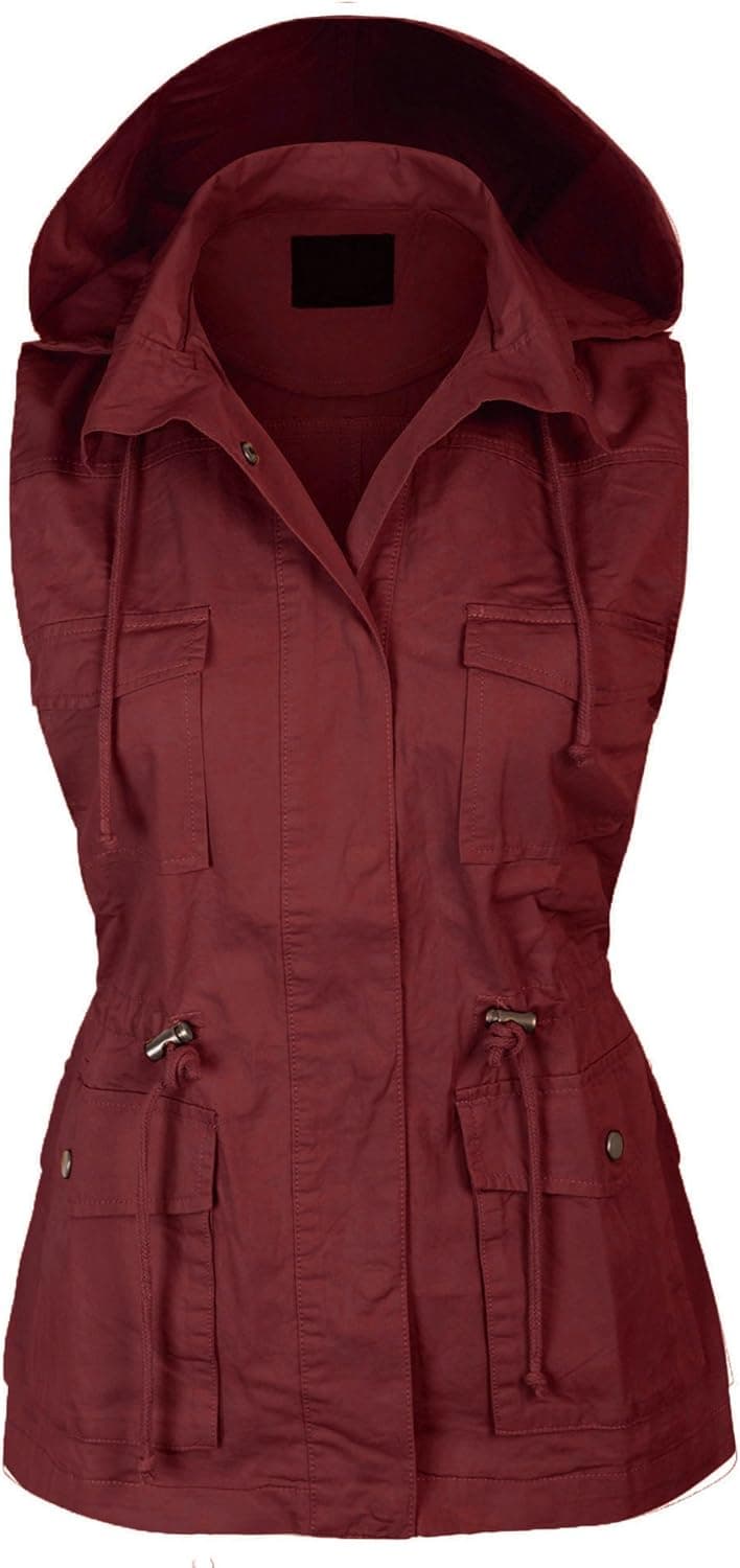 KOGMO Womens Military Anorak Safari Utility Vest