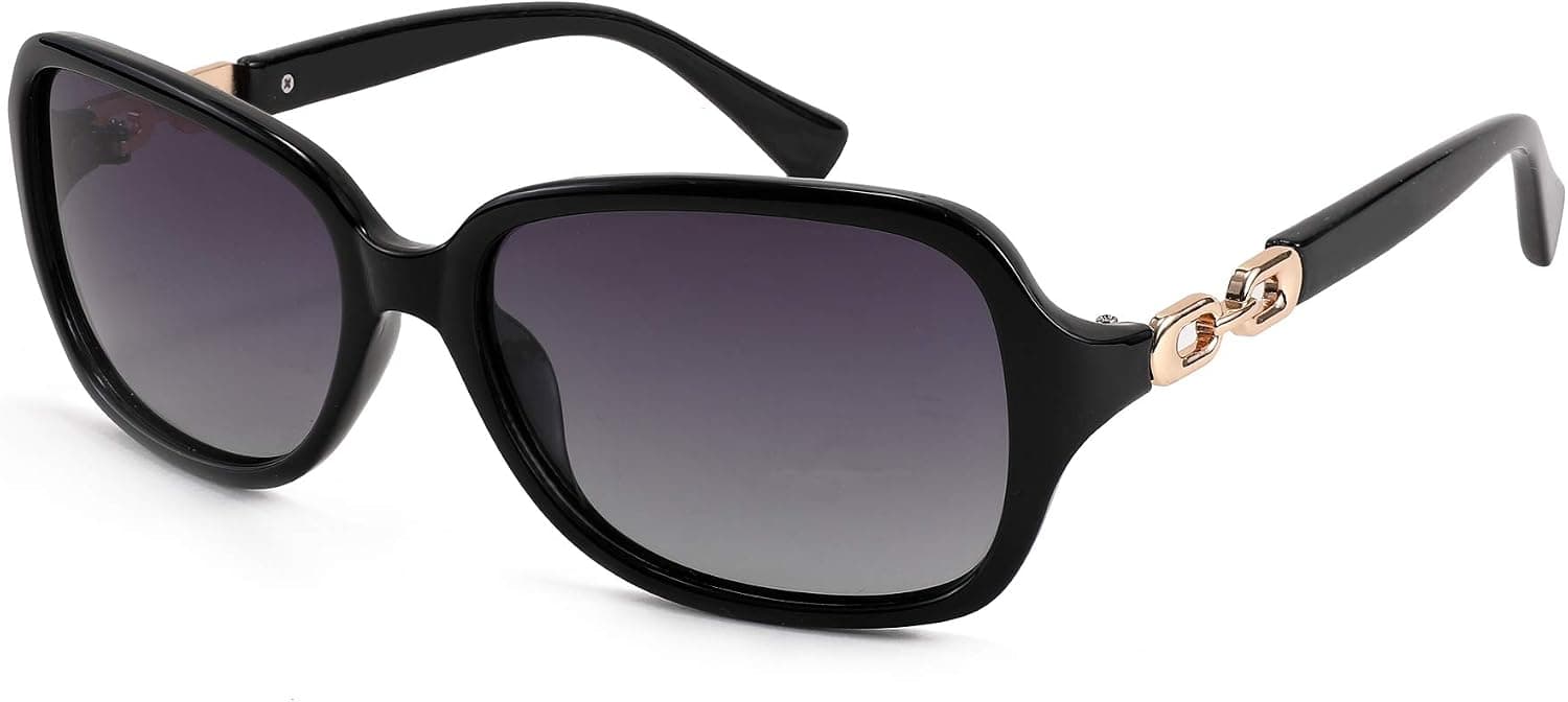 FEISEDY Vintage Square Polarized Sunglasses for Women UV400 Travel Driving Fashion Arcuate Sunglasses B2526