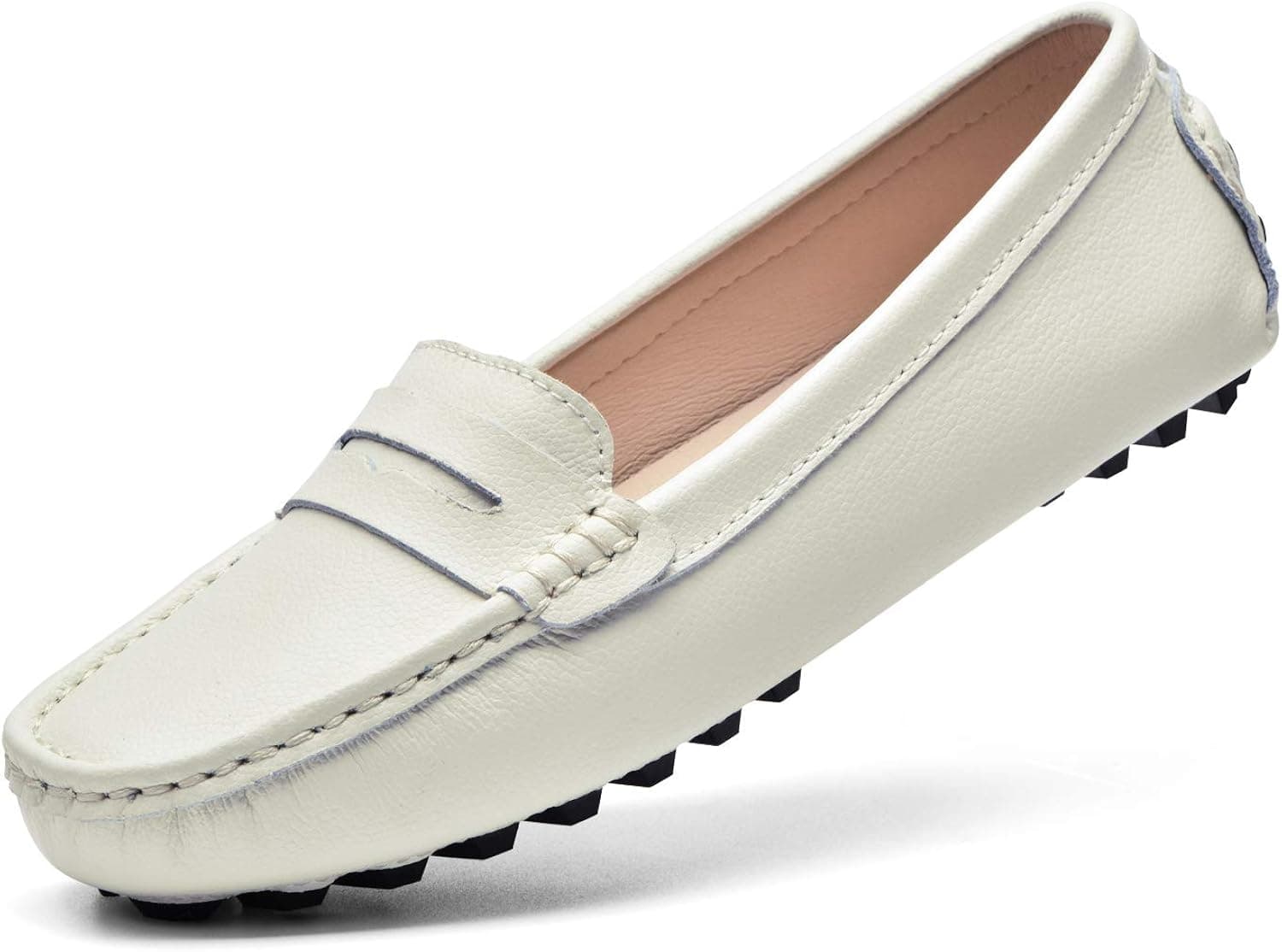 BEAUSEEN Women's Penny Loafers Leather Driving Moccasins Comfort Boat Shoes