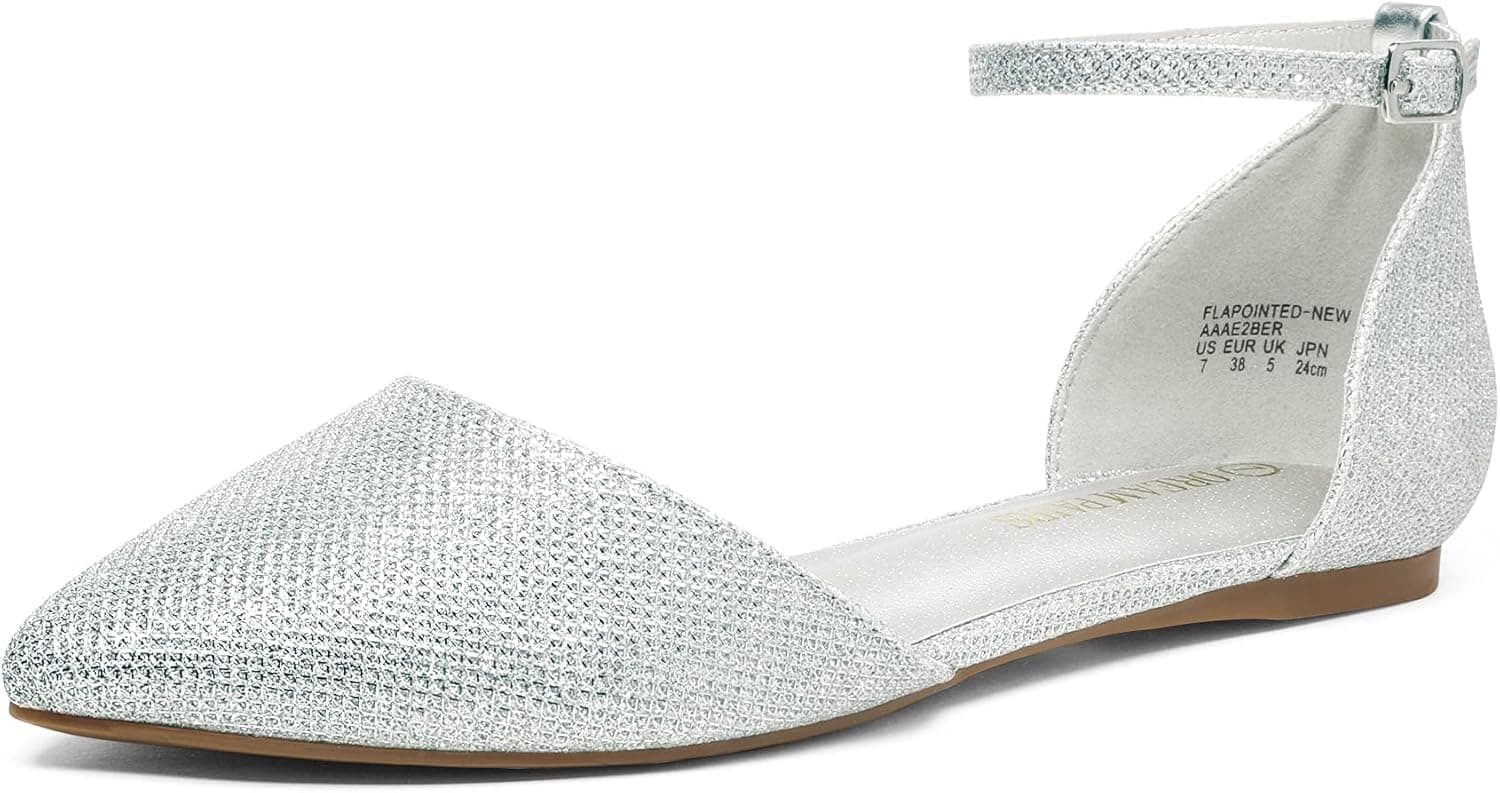 DREAM PAIRS Flapointed Women's Casual D'Orsay Pointed Plain Ballet Comfort Soft Slip On Flats Shoes