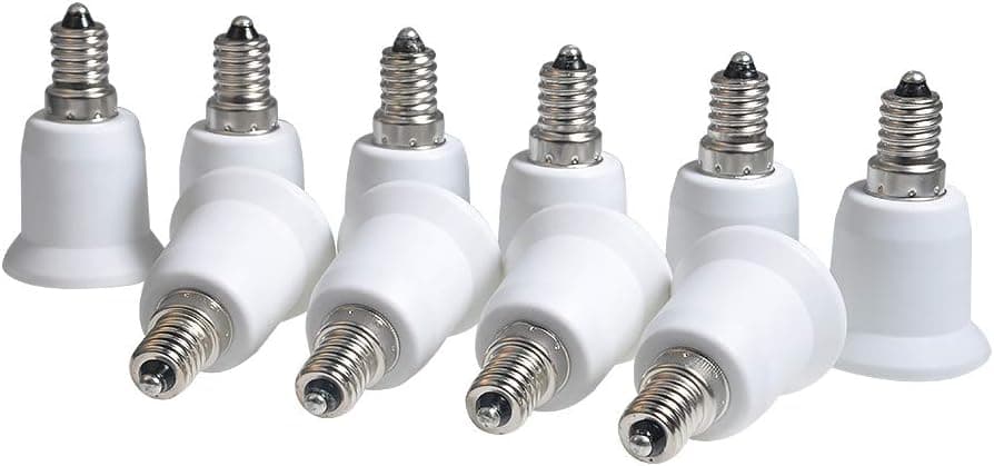 10pack E14 to E27 Lamp Base Converter, e14 e27 Adapter LED Light Sockets Adapter Light Bulb Socket, Bulb Base Adapter, Lamp Holder Converters (10)