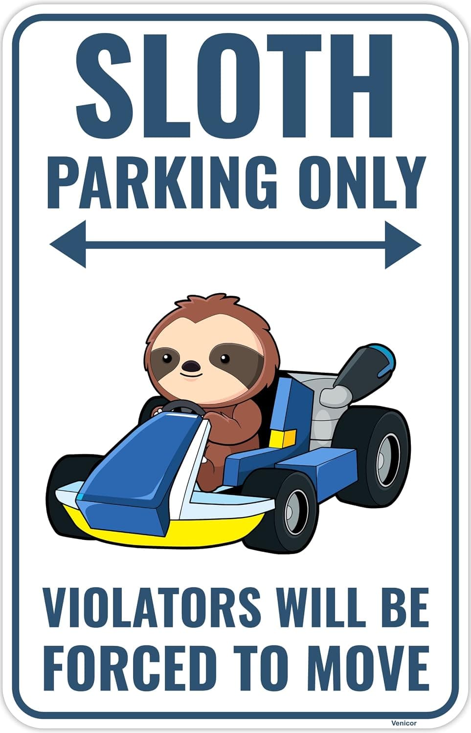 Venicor Sloth Sign Decor - 9 x 14 Inches - Aluminum - Sloth Gifts for Women Girls Stickers Stuff