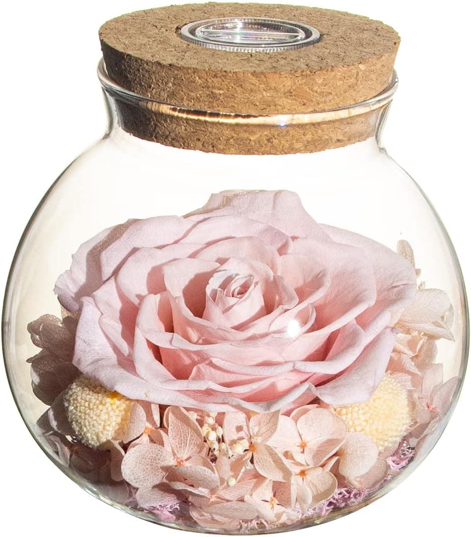 Preserved Real Roses with Colorful Mood Light Wishing Bottle,Eternal Rose，Never Withered Flowers,for Bedroom Party Table Decor, Christmas Decorations,a Gifts for Women Pink