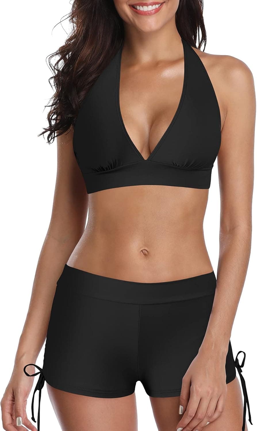 Zando Womens Swimsuits Halter Push Up Bikini Two Piece Bathing Suits for Women Plus Size High Waisted Bikini Bottoms