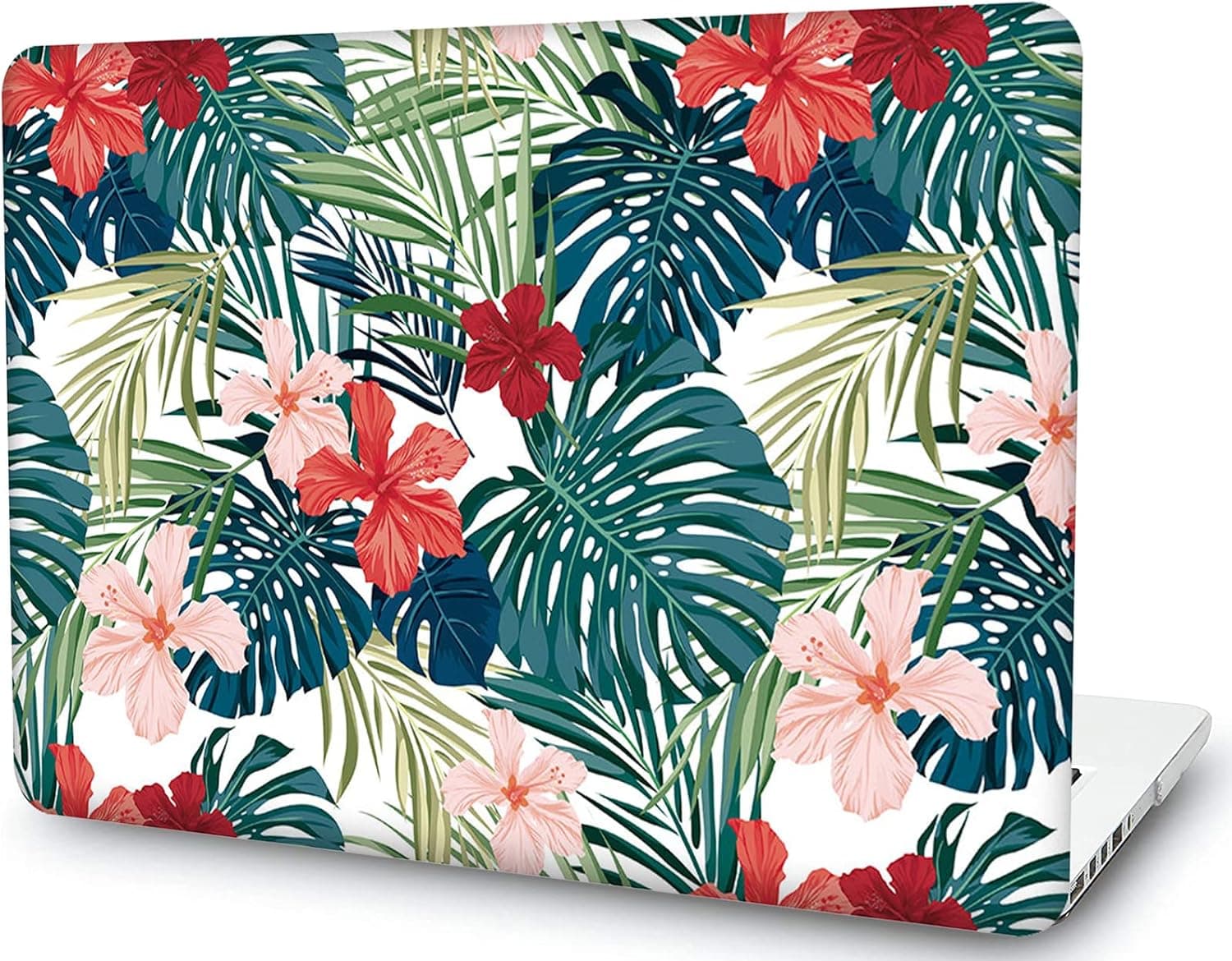 Red Flower Hard Case Compatible with MacBook Pro 13 Inch Case(Old Version 2015 2014 2013 end 2012 Release A1502/A1425 with Retina), AMCJJ Floral Plastic Laptop Hard Shell Cover