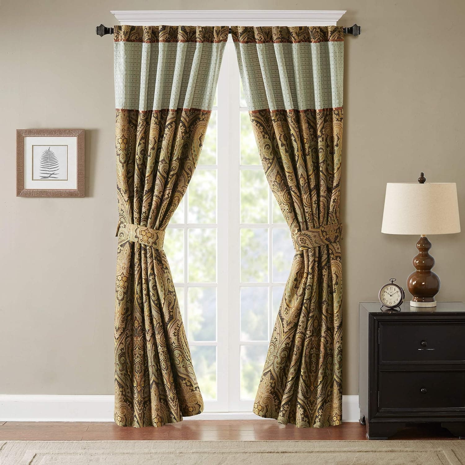 Hampton Hill FB40-1129 Canovia Springs Window Panel 54x84 Multi, (54"x84"), Brown