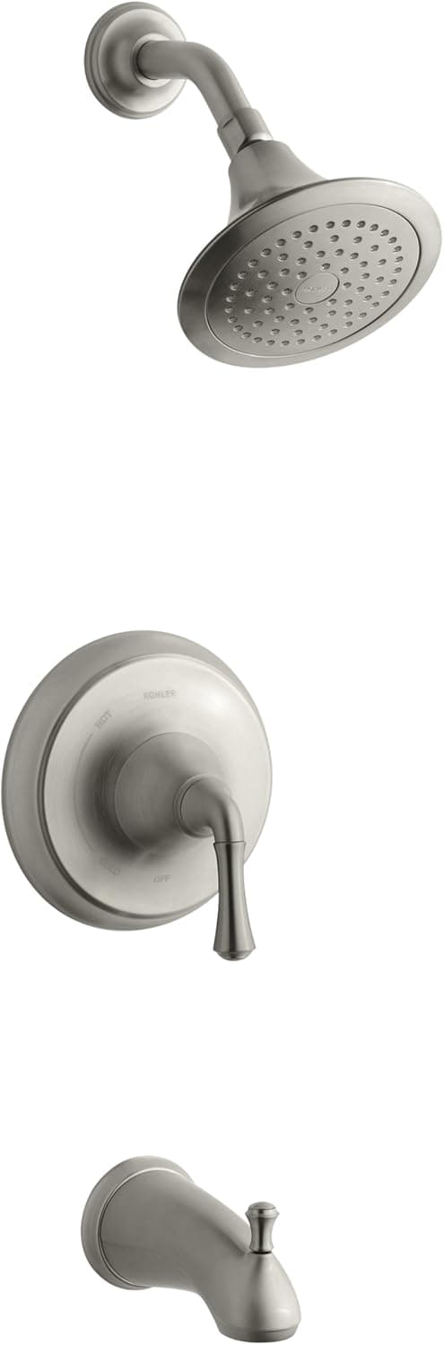 KOHLER K-T10275-4A-BN Forte Rite-Temp Pressure-Balancing Bath, Vibrant Brushed Nickel