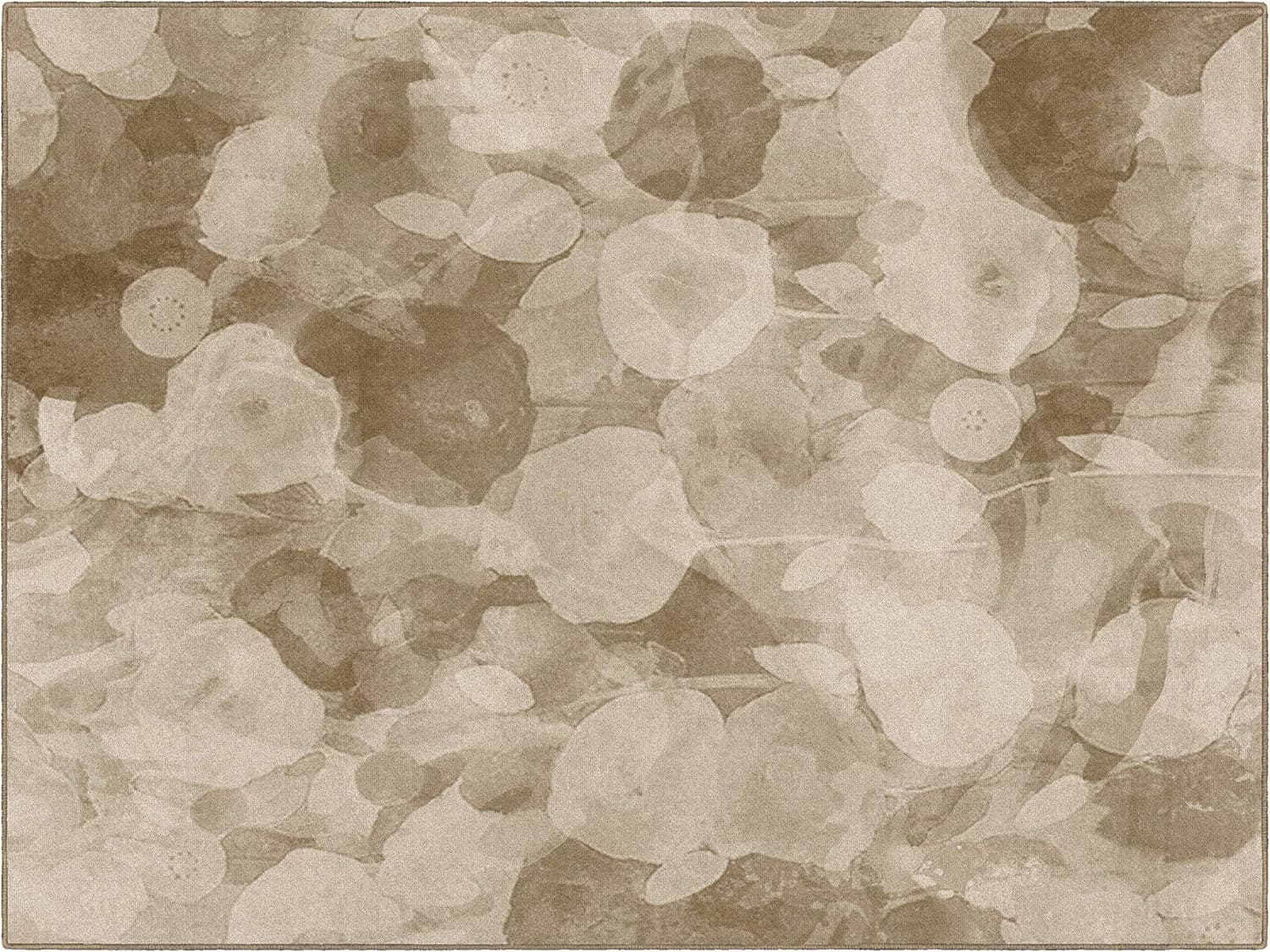 Brumlow MILLS Leeda Washable Indoor/Outdoor Neutral Contemporary Abstract Print Rug for Living Room, Dining Carpet, Bedroom Mat or Kitchen Rug, 7'6" x 10', Sand