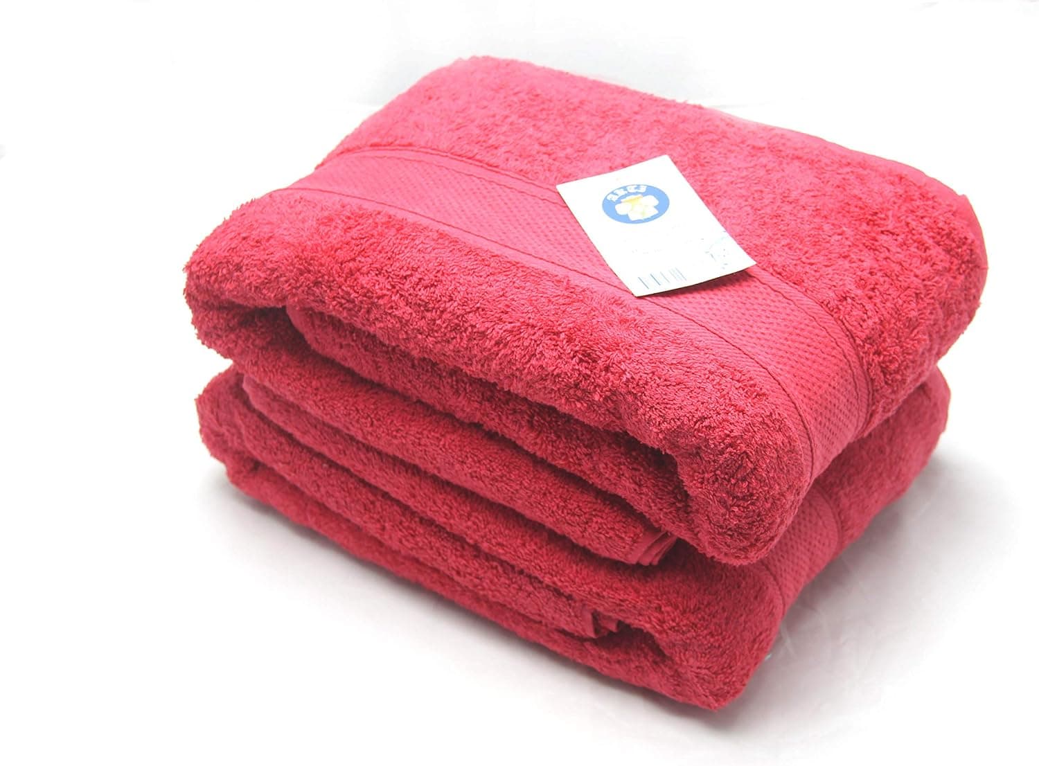 AKTI 2 Pc Pack Luxuriously Oversize Hotel Bath Sheet - 100% Ring Spun Cotton 36in x 72in -Heavy Weight 975 Grams -Highly Absorbent - Easy Care Machine Wash- Color Red
