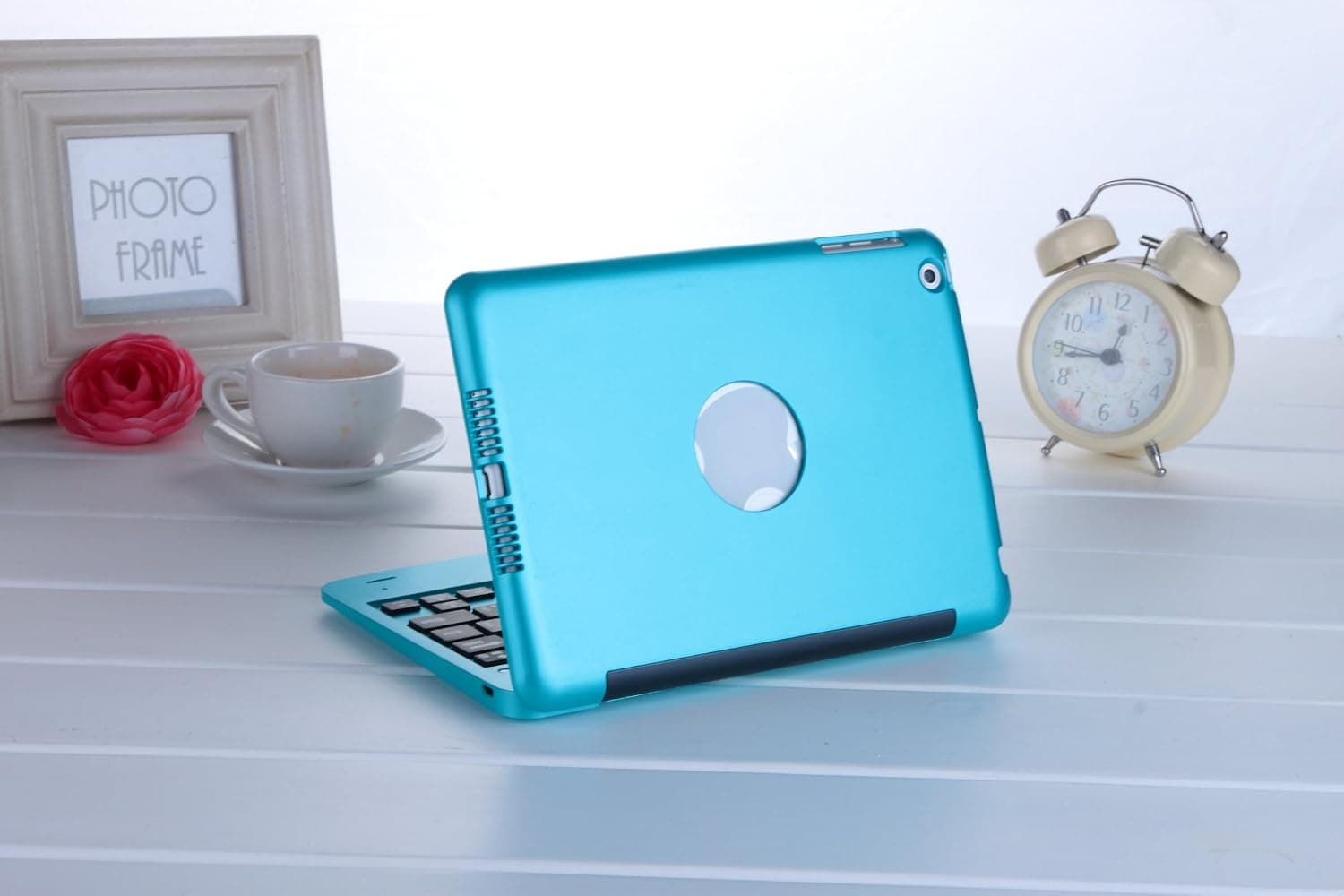 FlyStone® Clamshell Laptop Style Bluetooth Keyboard Case for Apple iPad mini 3 / mini 2 / mini / iPad 7.9 inch. Turn Your Tablet Into a 7" Laptop Style. (NOT Compatible with iPad Regular) (Blue)