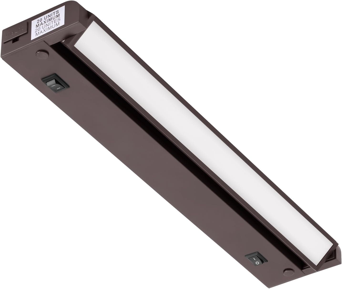 GetInLight Swivel 2-Color Level LED Under Cabinet Lighting Fixture, Plugged-In Only, Dimmable, ETL Listed, Ultra Slim Design, Warm White 2700K, Bright White 4000K, Bronze Finished,12-inch,IN-0109-2-BZ