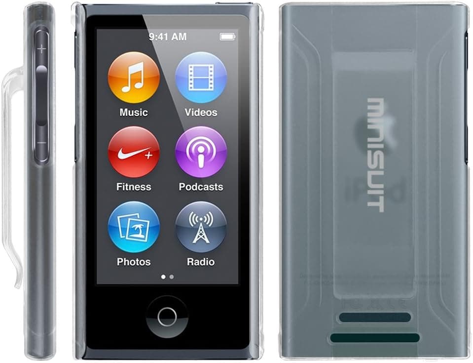 Minisuit JAZZ Slim Shell Case with Belt Clip + Screen Protector for iPod Nano 7 or 8 / 7th or 8th Gen (Clear)