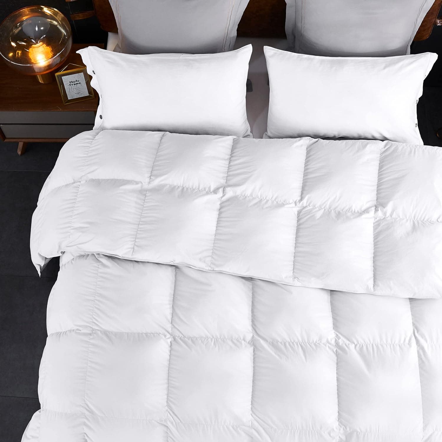 Dorrin Nessin All Season Lightweight White Feather Down Comforter with Corner Tabs 68x90