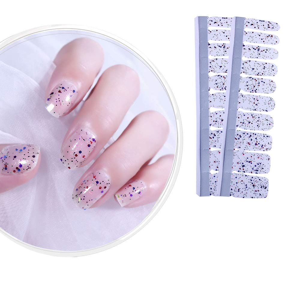 IBAOTTY 20pcs Nail Art Wraps Sticker Simple Nail Polish for Women Sticker Strips DIY Fullnail Polish Patch Strips for Summer,Wedding, Party, Shopping, Travelling (20 pcs, Package 29)