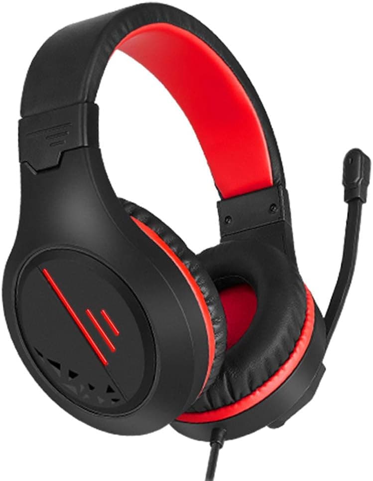 Gaming Headset for Xbox One, PS4, Nintendo Switch,Mac,Laptop, Ipad - LED Light & Noise Isolating Microphone - Memory Foam Earcups -3.5 mm Wired Headphone (Red)