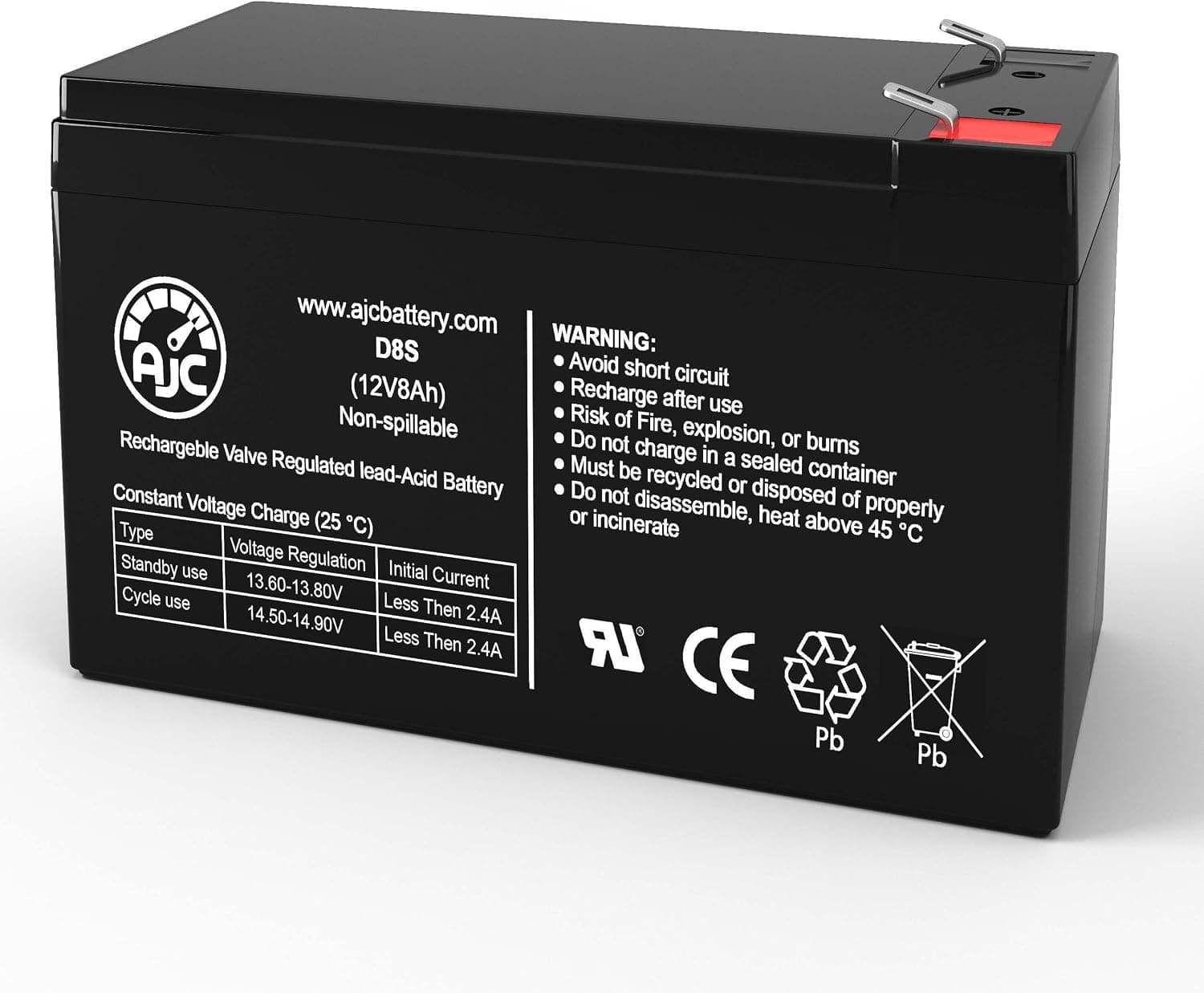 APC Back-UPS 600 BN600 12V 8Ah UPS Battery - This is an AJC Brand Replacement
