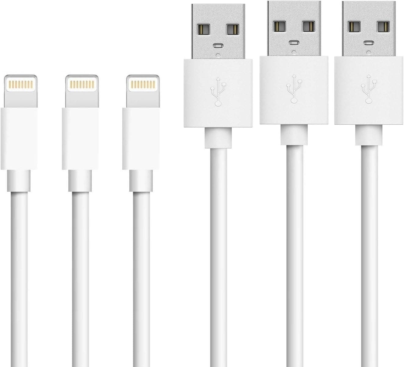 Phone Cables, MFi Certified Phone Charger Cable 3 Pack 10 FT Fast Charging Data Sync USB Cord Compatible with Phone1312 11 XS/Max/XR/X/8/6Plus/6S/7Plus/7/8Plus/SE