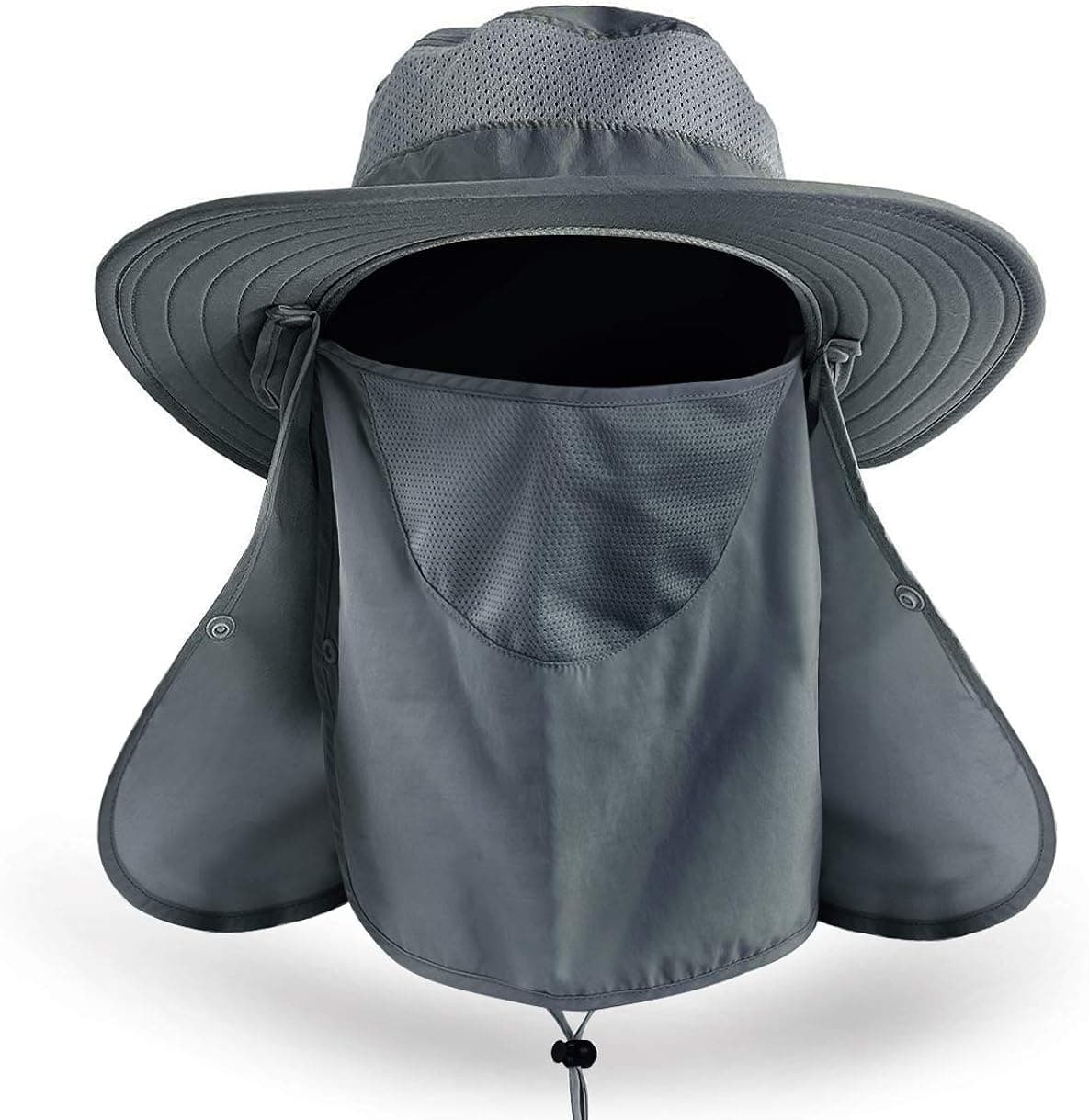 Fishing Sun Hats for Men and Women UV Protection Hat UPF50 with Neck Face Flap Covers Wide Brim for Outdoor Hiking