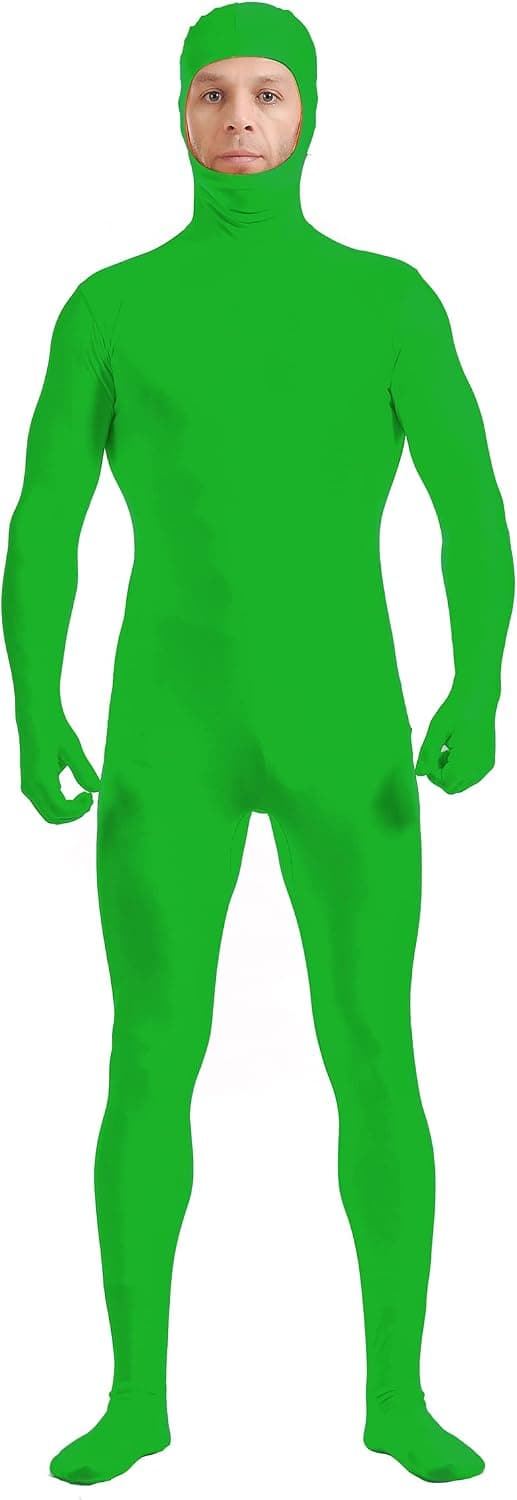 Aniler Chromakey Green Bodysuit Invisible Effects Background Chroma Keying Green Body Suit for Green Screen Photography Photo Video (Medium, Openface Green)