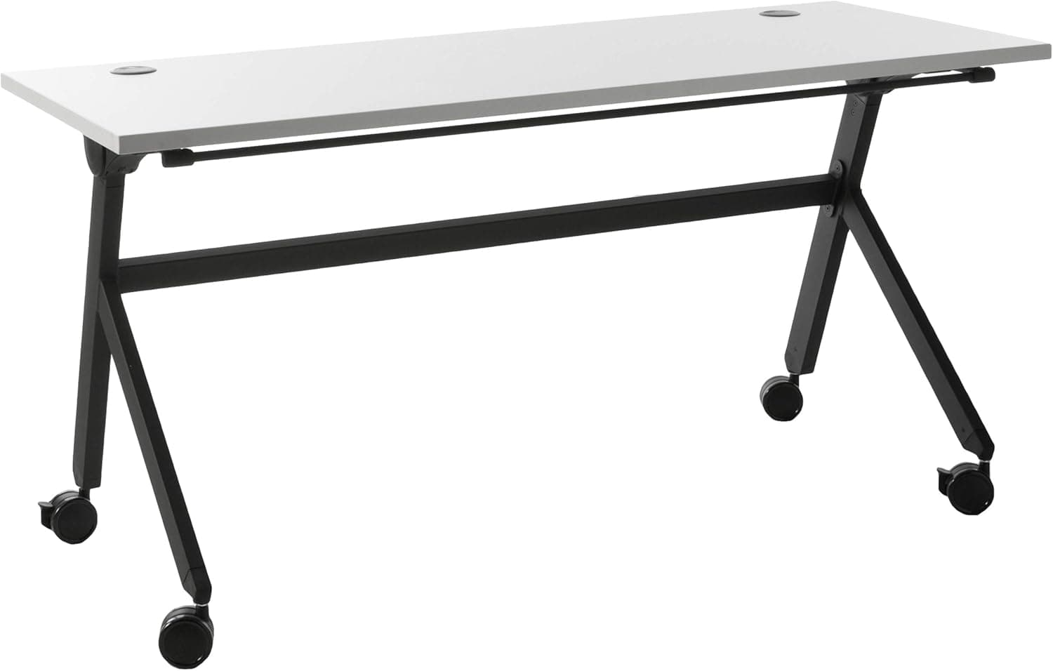 HON Assemble Flip Base Multi-Purpose Table, 60-Inch, Light Gray/Black (HBMPT6024P)