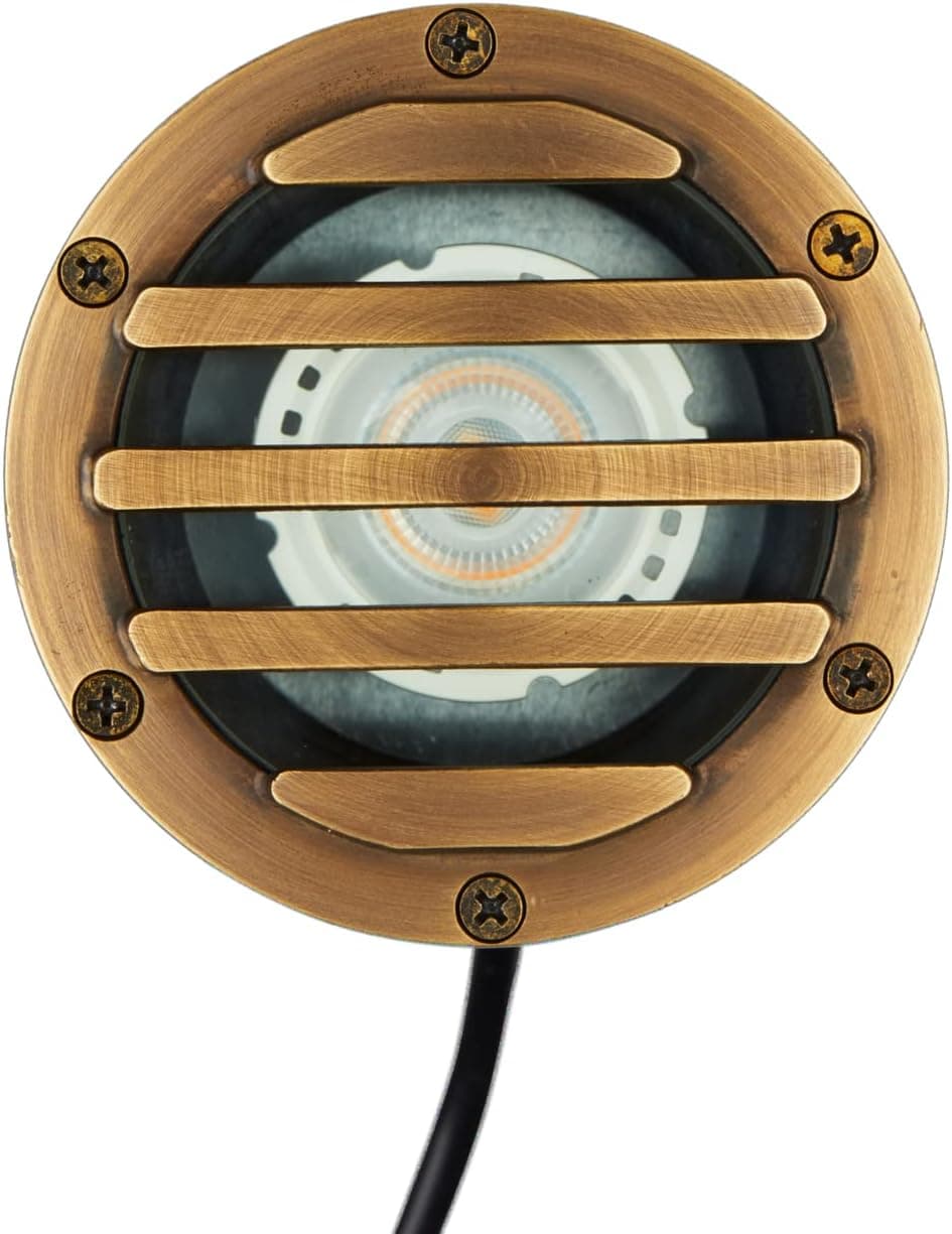 VOLT Waterproof Forged Brass 12V in-Grade Bronze Well Light (Grated Top)