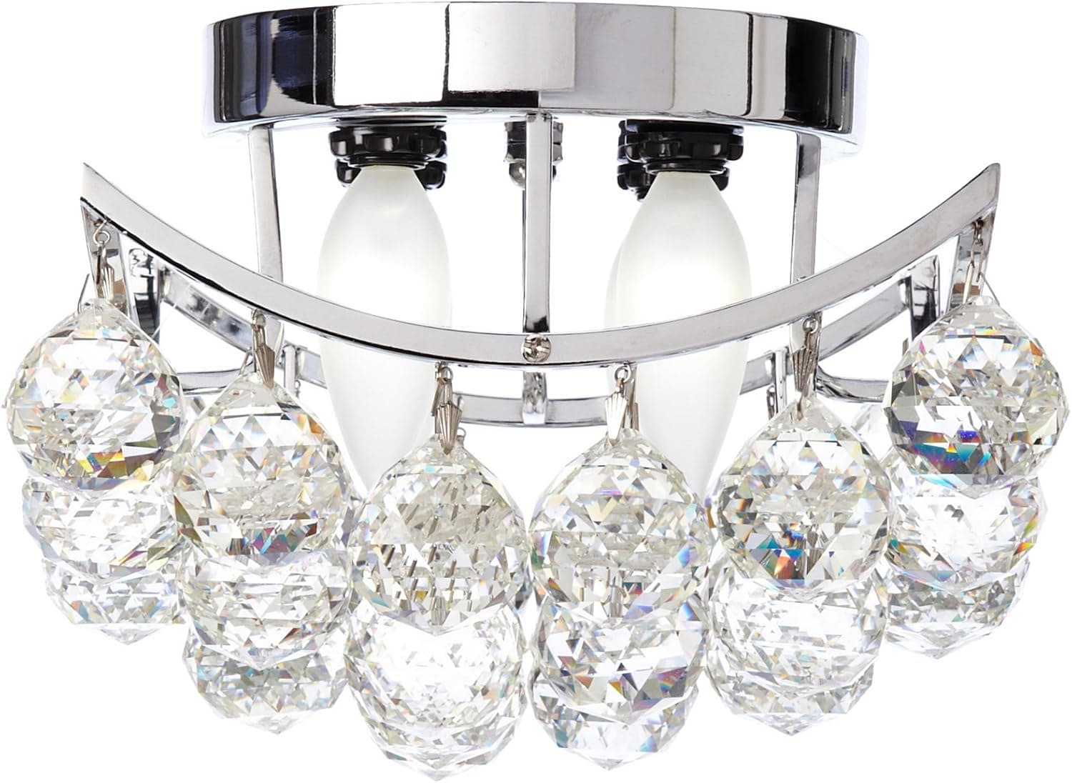 Crystal Lighting Crystal Flush Mount, Chrome