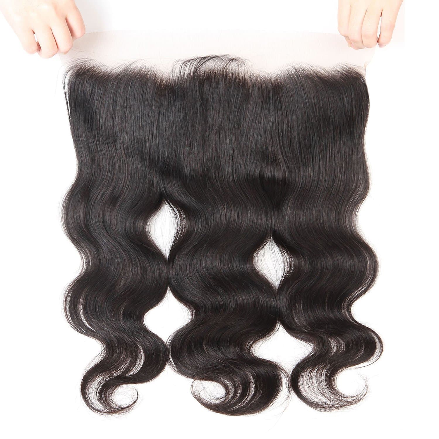 13x4" Body Wave Lace Frontal 100% Unprocessed Human hair Ear To Ear body wave Lace Frontal Closure With Baby Hair Natural Black Color (12 inch)…