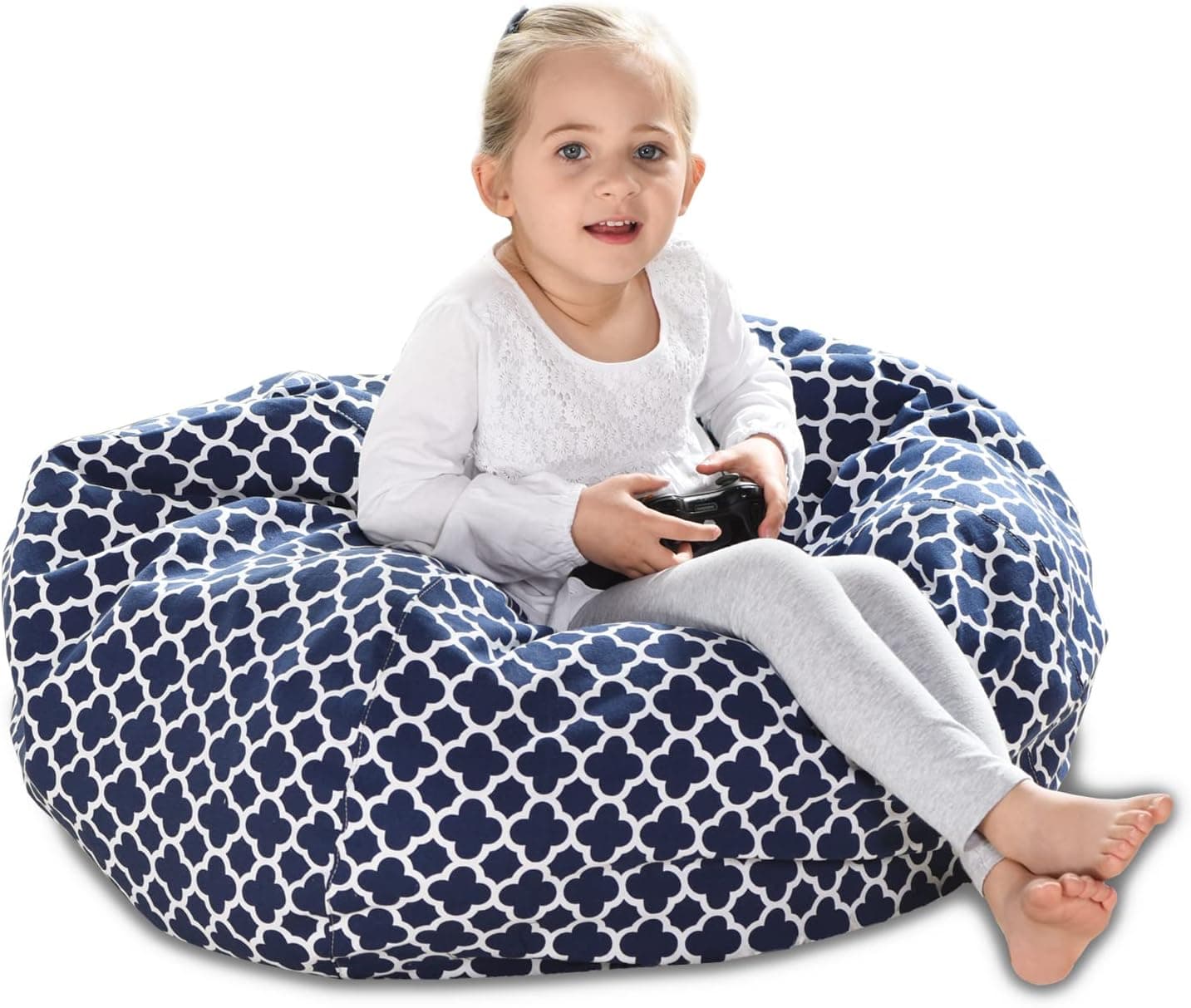 YuppieLife Kids Animal Storage Bean Bag Cover Extra Large stuff'n Sit（Just Cover, No Filling）|Toy Organizer|Carrying Handle|Available for Kids and Teenager|Cuddle Chair（38“,Leaf Clover）